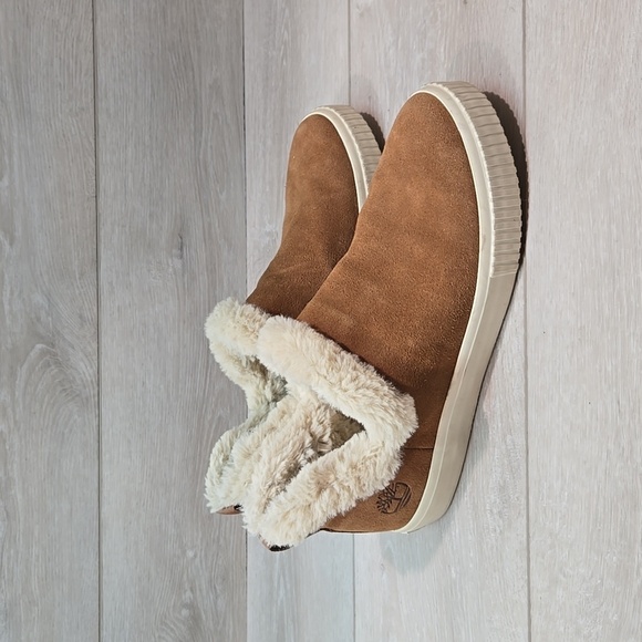 Timberland Women Skyla Bay A2CDJ Ankle Leather Faux fur 8.5 boots shoes - Picture 2 of 11